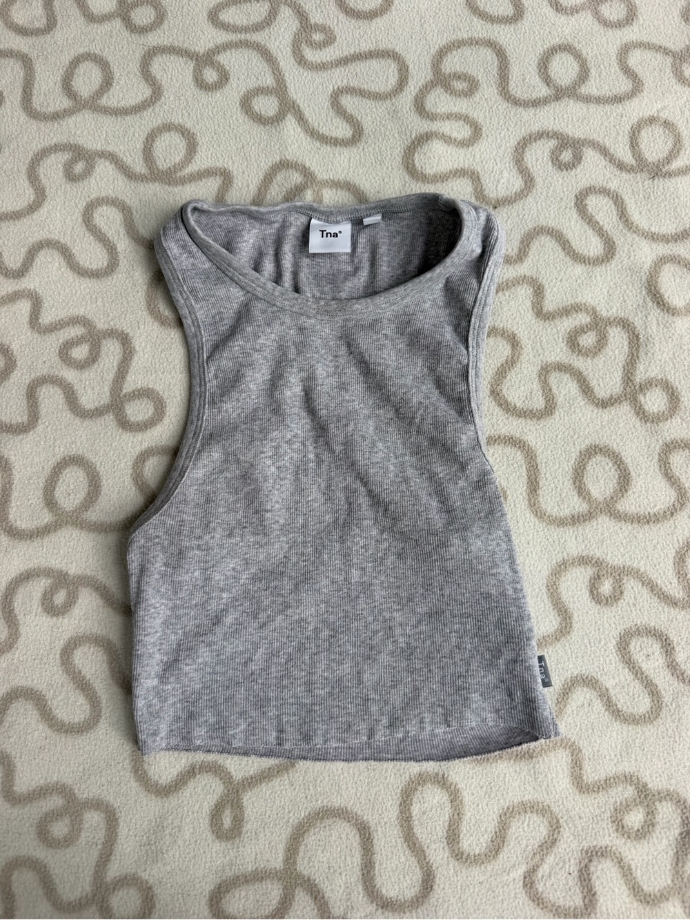 TNA Gray Ribbed Cropped Tank